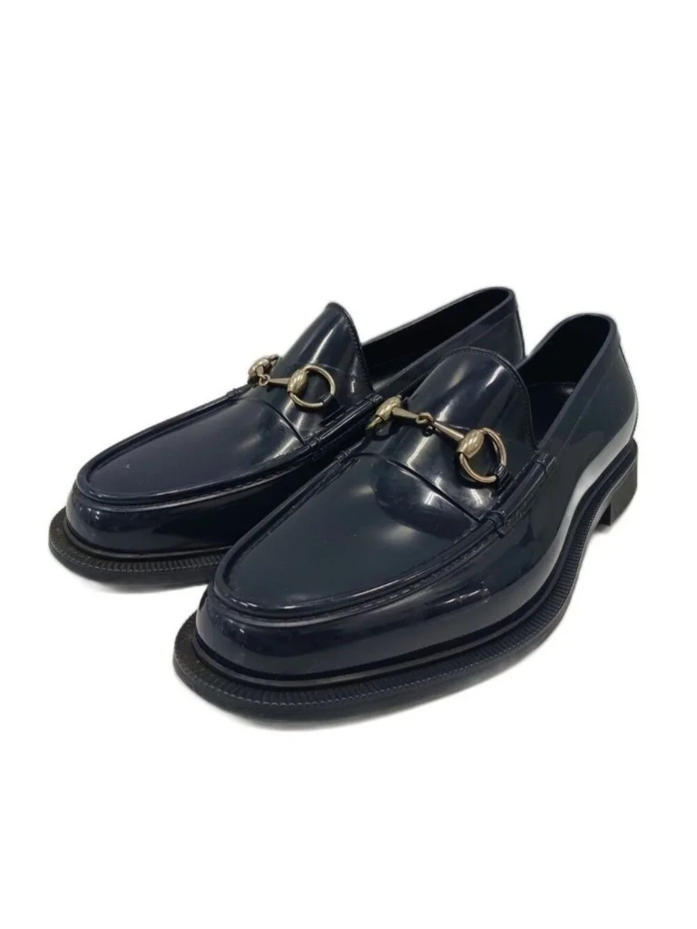Gucci Horsebit Loafers Rubber Navy 10